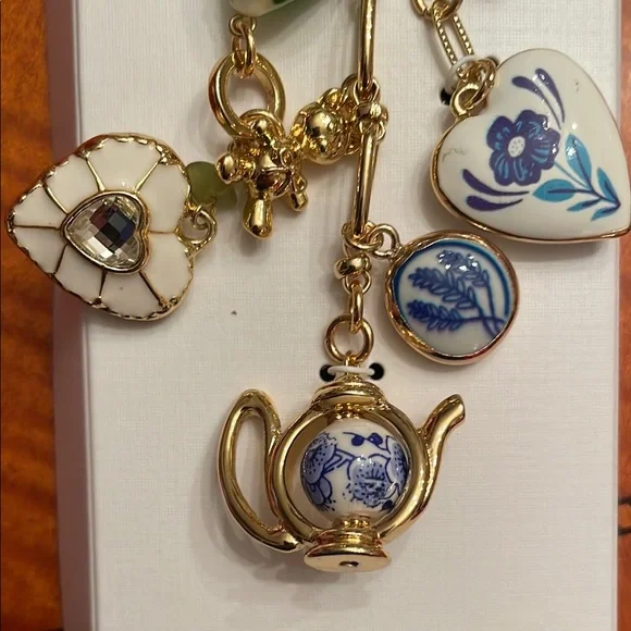 Piper K Gold and Blue Bag Charm & Key Chain - Picture 6 of 6